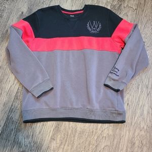 Reebok Color Block Crew Neck John Wall red, gray and black sweatshirt Si…